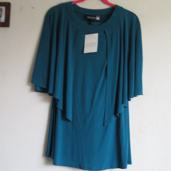 ANTTHONY Original Caped Top and Pant Set in Teal Blue - Picture 2 of 5